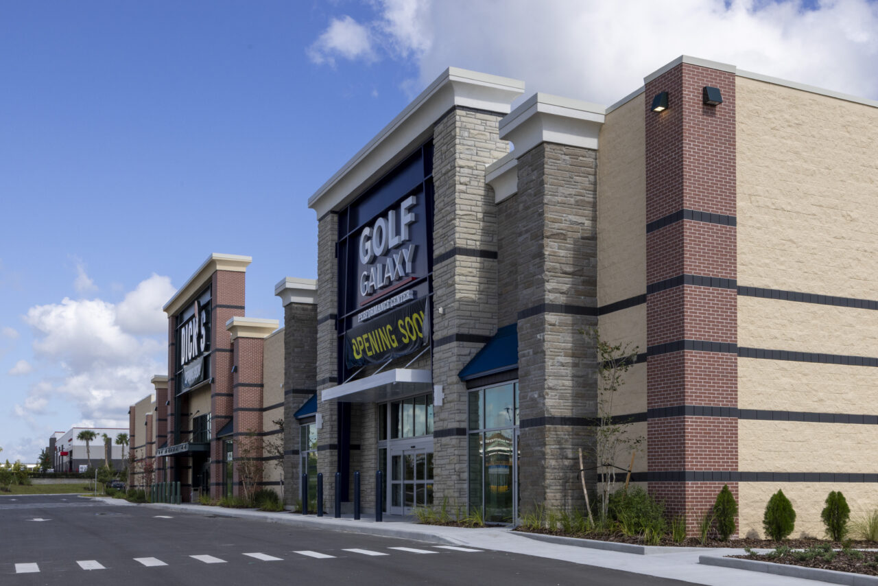 New retail development constructed by Stewart/Perry commercial builders